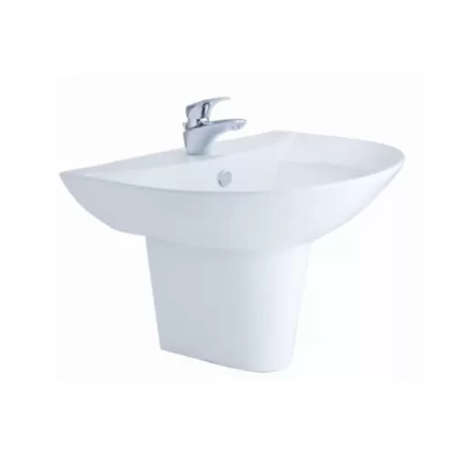 Chậu Rửa Lavabo COTTO C4219 Treo Tường Kèm Chân Ngắn - 1