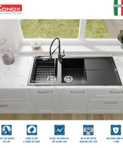 CHẬU RỬA KONOX LIVELLO 1160 BLACK - 15