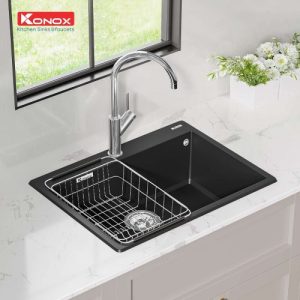 Chậu rửa bát KONOX Granite Sink Ruvita 680 Black - 15