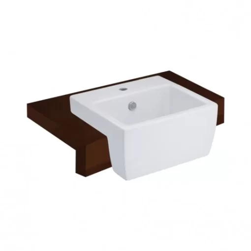 Chậu Rửa Lavabo COTTO C02217 Quado Bán Âm Bàn Kháng Khuẩn - 1