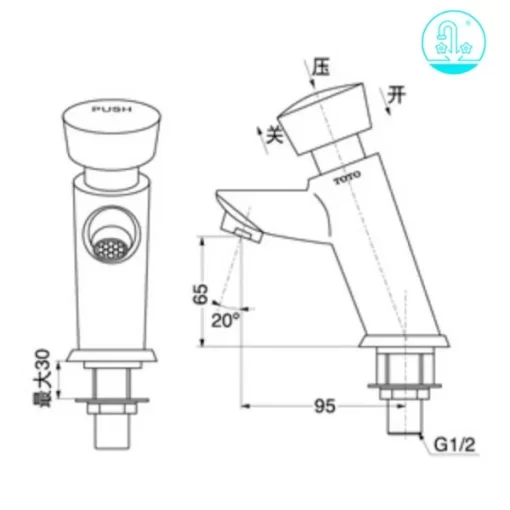 Vòi Lavabo TOTO DL102 Bán Tự Động Nước Lạnh - 5