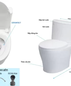 Bồn Cầu TOTO CS767RT3#XW 2 Khối Nắp Đóng Êm TC385VS - 13
