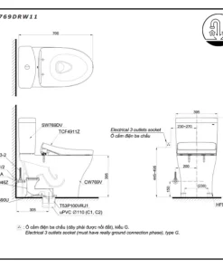 Bồn Cầu Điện Tử TOTO CS769DRW11#XW Kèm Nắp Rửa Điện Tử WASHLET Dòng S7 – TCF4911Z (220V) - 10 Bồn Cầu Điện Tử TOTO CS769DRW11#XW Kèm Nắp Rửa Điện Tử WASHLET Dòng S7 – TCF4911Z (220V) - 9