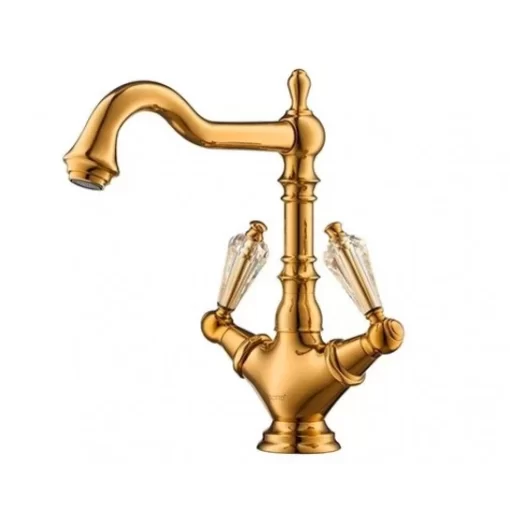 Vòi Lavabo COTTO CT2223C17ST#GR Nóng Lạnh Thân Cao Màu Vàng - 1