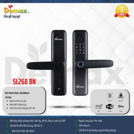 Khóa thông minh DEMAX SL268 BN tiêu chuẩn Đức - 5