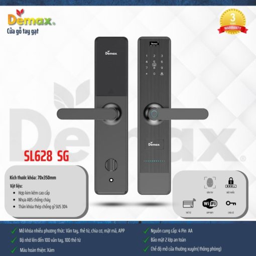 Khóa thông minh DEMAX SL628 SG tiêu chuẩn Đức - 4