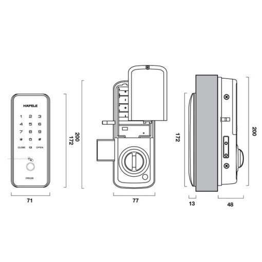 Khóa Điện Tử Hafele Er5100 912-05-319 - 5
