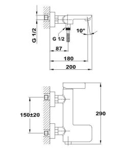 Thân vòi trộn nóng lạnh Teka Aura Cascade 501010200 - 5