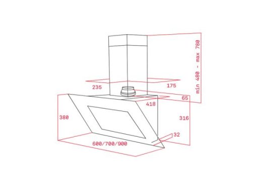 Máy Hút Mùi Áp Tường Teka DVT 985 White 40483572 - 3