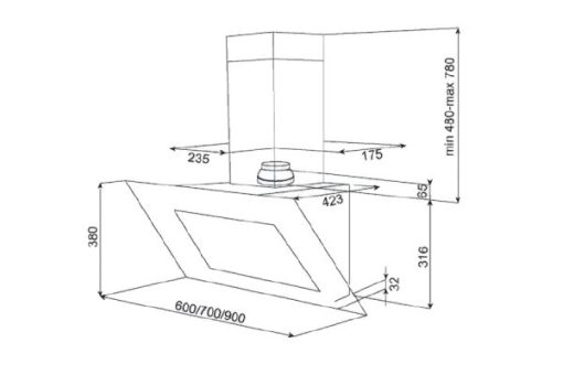 Máy Hút Mùi Áp Tường Teka DVT 785 B 40483561 - 3