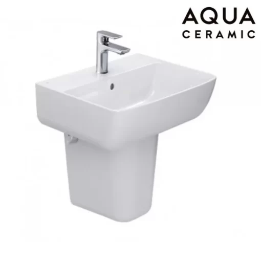 Chậu Rửa Lavabo INAX AL-312V/L-298VC Kèm Chân Ngắn Treo Tường Aqua Ceramic - 1