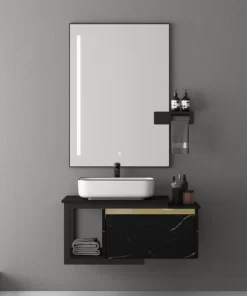 Bộ Tủ Chậu MOWOEN MW6801S-100B Đen 1000mm