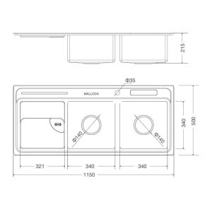 Chậu rửa chén Malloca MS 8816 - 5