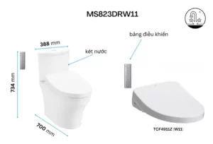 Bồn Cầu Điện Tử TOTO CS838DW11#XW Kèm Nắp Rửa Điện Tử WASHLET Dòng S7 – TCF4911Z (220V) - 13