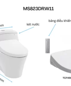 Bồn Cầu Điện Tử TOTO MS823DRW11#XW Kèm Nắp Rửa Điện Tử WASHLET Dòng S7 – TCF4911Z (220V) - 13