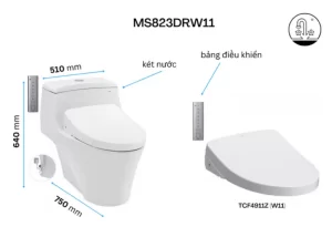 Bồn Cầu Điện Tử TOTO MS823DRW11#XW Kèm Nắp Rửa Điện Tử WASHLET Dòng S7 – TCF4911Z (220V) - 13