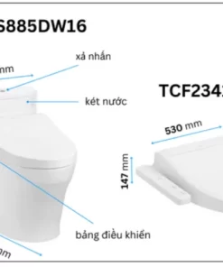 Bồn Cầu Điện Tử TOTO MS885DW16#XW Kèm Nắp Rửa Điện Tử WASHLET Dòng C2 – TCF23410AAA (220V) - 12 Bồn Cầu Điện Tử TOTO MS885DW16#XW Kèm Nắp Rửa Điện Tử WASHLET Dòng C2 – TCF23410AAA (220V) - 11