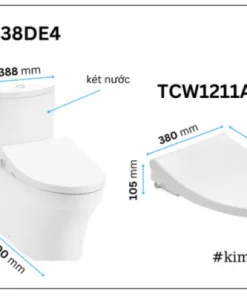 Bồn Cầu TOTO CS838DE4#XW 2 Khối Nắp Rửa Cơ TCW1211A - 11
