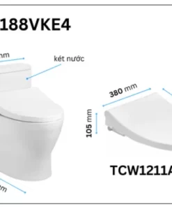 Bồn Cầu TOTO MS188VKE4#XW/T53P100VR 1 Khối Nắp Rửa Cơ TCW1211A - 11