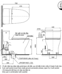 Bồn Cầu TOTO MS188VKT8#XW/T53P100VR 1 khối Nắp Đóng Êm TC600VS - 18 Bồn Cầu TOTO MS188VKT8#XW/T53P100VR 1 khối Nắp Đóng Êm TC600VS - 17