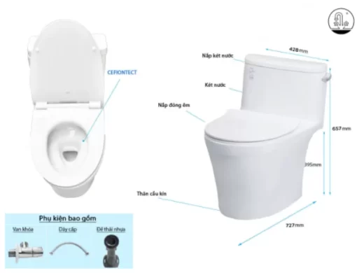 Bồn Cầu TOTO MS887RT8#XW 1 khối Nắp Đóng Êm TC600VS - 5