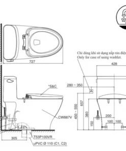 Bồn Cầu TOTO MS887RT8#XW 1 khối Nắp Đóng Êm TC600VS - 16 Bồn Cầu TOTO MS887RT8#XW 1 khối Nắp Đóng Êm TC600VS - 15