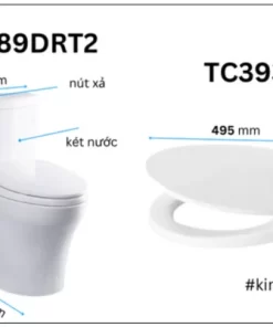 Bồn Cầu TOTO MS889DRT2#XW 1 khối Nắp Đóng Êm TC393VS - 12 Bồn Cầu TOTO MS889DRT2#XW 1 khối Nắp Đóng Êm TC393VS - 11