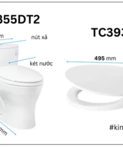 Bồn Cầu TOTO MS855DT2#XW 1 khối Nắp Đóng Êm TC393VS - 14 Bồn Cầu TOTO MS855DT2#XW 1 khối Nắp Đóng Êm TC393VS - 13
