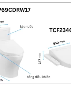 Bồn Cầu Điện Tử TOTO CS769CDRW17#XW Kèm Nắp Rửa Điện Tử WASHLET (Loại Giấu Dây) Dòng C2 – TCF23460AAA (220V) - 12 Bồn Cầu Điện Tử TOTO CS769CDRW17#XW Kèm Nắp Rửa Điện Tử WASHLET (Loại Giấu Dây) Dòng C2 – TCF23460AAA (220V) - 11
