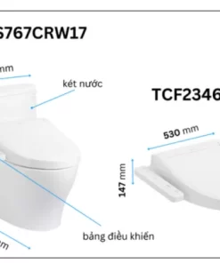 Bồn Cầu Điện Tử TOTO CS767CRW17#XW Kèm Nắp Rửa Điện Tử WASHLET (Loại Giấu Dây) Dòng C2 – TCF23460AAA (220V) - 12 Bồn Cầu Điện Tử TOTO CS767CRW17#XW Kèm Nắp Rửa Điện Tử WASHLET (Loại Giấu Dây) Dòng C2 – TCF23460AAA (220V) - 11