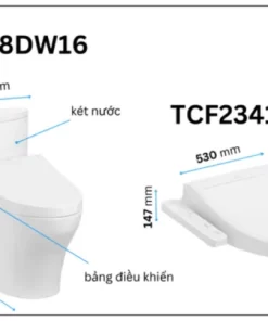 Bồn Cầu Điện Tử TOTO CS838DW16#XW Kèm Nắp Rửa Điện Tử WASHLET Dòng C2 – TCF23410AAA (220V) - 12 Bồn Cầu Điện Tử TOTO CS838DW16#XW Kèm Nắp Rửa Điện Tử WASHLET Dòng C2 – TCF23410AAA (220V) - 11
