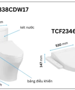 Bồn Cầu Điện Tử TOTO CS838CDW17#XW Kèm Nắp Rửa Điện Tử WASHLET (Loại Giấu Dây) Dòng C2 – TCF23460AAA (220V) - 11