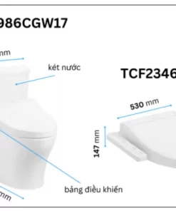 Bồn Cầu Điện Tử TOTO CS986CGW17#XW Kèm Nắp Rửa Điện Tử WASHLET (Loại Giấu Dây) Dòng C2 – TCF23460AAA (220V) - 11