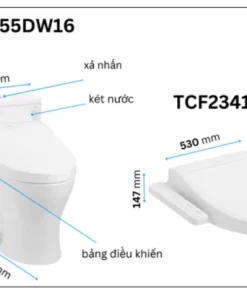Bồn Cầu Điện Tử TOTO MS855DW16#XW Kèm Nắp Rửa Điện Tử WASHLET Dòng C2 – TCF23410AAA (220V) - 14 Bồn Cầu Điện Tử TOTO MS855DW16#XW Kèm Nắp Rửa Điện Tử WASHLET Dòng C2 – TCF23410AAA (220V) - 13