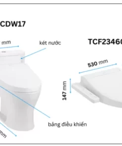 Bồn Cầu Điện Tử TOTO MS855CDW17#XW Kèm Nắp Rửa Điện Tử WASHLET (Loại Giấu Dây) Dòng C2 – TCF23460AAA (220V) - 12 Bồn Cầu Điện Tử TOTO MS855CDW17#XW Kèm Nắp Rửa Điện Tử WASHLET (Loại Giấu Dây) Dòng C2 – TCF23460AAA (220V) - 11