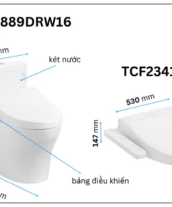Bồn Cầu Điện Tử TOTO MS889DRW16#XW Kèm Nắp Rửa Điện Tử WASHLET Dòng C2 – TCF23410AAA (220V) - 11
