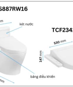 Bồn Cầu Điện Tử TOTO MS887RW16#XW Kèm Nắp Rửa Điện Tử WASHLET Dòng C2 – TCF23410AAA (220V) - 11