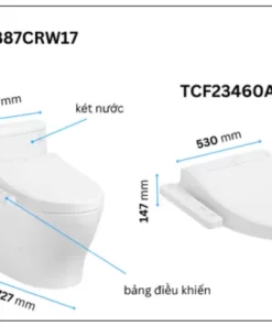 Bồn Cầu Điện Tử TOTO MS887CRW17#XW Kèm Nắp Rửa Điện Tử WASHLET (Loại Giấu Dây) Dòng C2 – TCF23460AAA (220V) - 11