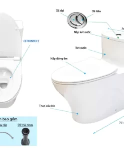 Bồn Cầu TOTO MS885DT8#XW 1 khối Nắp Đóng Êm TC600VS - 21