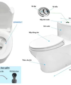 Bồn Cầu TOTO MS885DT2#XW 1 khối Nắp Đóng Êm TC393VS - 11