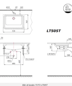 Chậu Rửa Mặt Lavabo TOTO LT505T#XW Âm Bàn - 10 Chậu Rửa Mặt Lavabo TOTO LT505T#XW Âm Bàn - 9