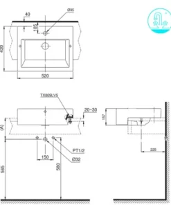 Chậu Rửa Mặt Lavabo TOTO LT647CR#XW Bán Âm Bàn - 9