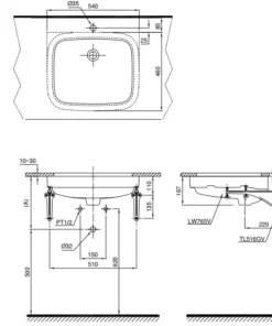 Chậu Rửa Mặt Lavabo TOTO LT765#XW Âm Bàn - 10 Chậu Rửa Mặt Lavabo TOTO LT765#XW Âm Bàn - 9