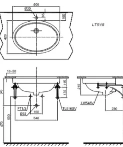 Chậu Rửa Mặt Lavabo TOTO LT548#W Âm Bàn - 9