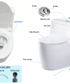 Bồn Cầu TOTO MS636DT8#XW 1 Khối Nắp Đóng Êm TC600VS - 13