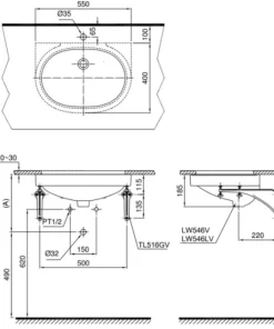 Chậu Rửa Mặt Lavabo TOTO LT546#W Âm Bàn - 9