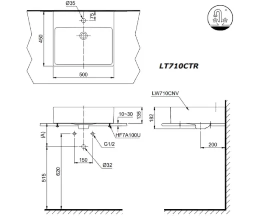 Chậu Rửa Mặt TOTO LT710CTR#W Đặt Bàn - 5