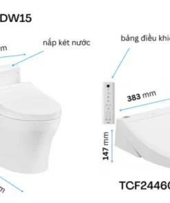 Bồn Cầu Điện Tử TOTO MS889CDRW15#XW Kèm Nắp Rửa Điện Tử WASHLET (Loại Giấu Dây) Dòng C5 – TCF24460AAA (220V) - 13