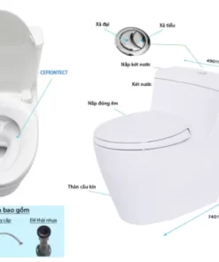 Bồn Cầu TOTO MS636DT2#XW 1 Khối Nắp Đóng Êm TC393VS - 11