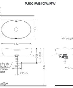Chậu Rửa Mặt TOTO PJS01WE#MW Đặt Bàn Đá Cẩm Thạch Bóng - 10 Chậu Rửa Mặt TOTO PJS01WE#MW Đặt Bàn Đá Cẩm Thạch Bóng - 9